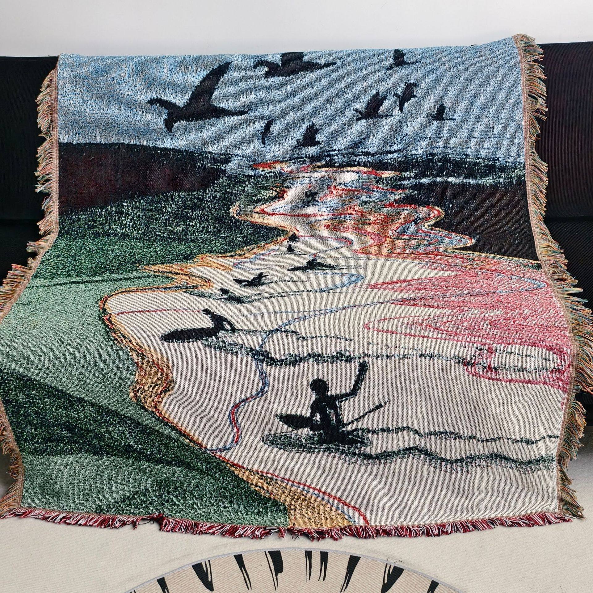 Ins Cross-Border Blanket Office Nap Blanket Outdoor Camping Blanket Room Decoration Tapestry Single Sofa Throw Blanket