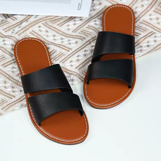 2024 Summer New Style Flat Sandals European and American Foreign Trade Amazon Large Size Round-Toe Slippers for Women