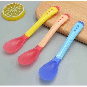 Baby Soft-Head Spoon, Color-Changing Temperature-Sensitive Spoon, Silicone Baby Feeding Spoon, Complementary Food Tableware, Newborn Children's Spoon Factory