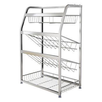 Black stainless steel household multi-functional seasoning rack seasoning rack storage rack kitchen supplies oblique bottle nail-free storage rack