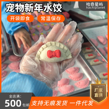 Handmade Pet Fresh Food New Year Dumplings for Cats and Dogs, Chicken Breast Pumpkin Flavor, Snacks for Winter Solstice and Spring Festival