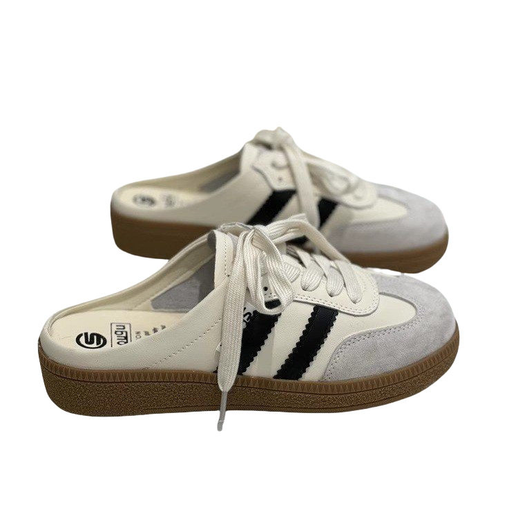 Soft-soled German Training Shoes Women's Summer Outer Wear 2025 New Style Baotou Half Slippers Retro Heel-free Slip-on Lazy Women's Shoes