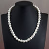 Pearl Necklace Women's Mother's Glass Imitation Pearl White Round Bead Jewelry Cheongsam Accessories Clavicle Chain Necklace Chain