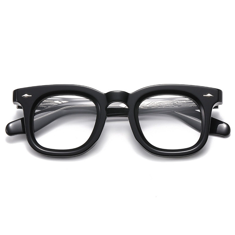 Ysat3009 New Fashion Acetate Eyeglass Frame for Women, Korean Version, Retro Plain Non-Prescription Glasses, Can Be Fitted with Prescription Lenses