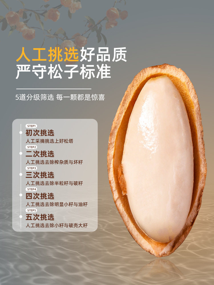 Fresh Raw Pine Nuts Large Particles Original Wild Collection 2024 New Arrival Yunnan Pine Nuts Snacks for Pregnant Women Nuts Specialty