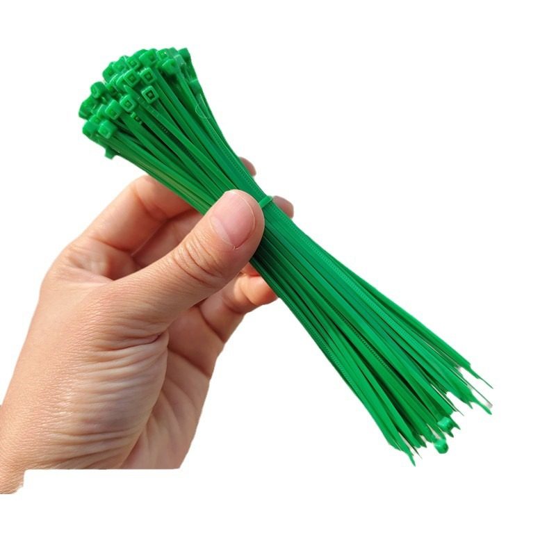 Factory wholesale self-locking green nylon ribbon grass green garden binding simulation leaf green plastic ribbon