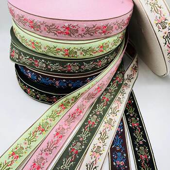 Spot 3cm Ethnic Style Flower Basket Ribbon New Year Christmas Decoration Ribbon Handmade Hair Ornaments Bow diy Accessories