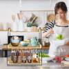 Cross-Border Spot Solid Wood Three-Layer Storage Rack Household Kitchen Spice Organizer Wooden Cosmetics Storage Rack