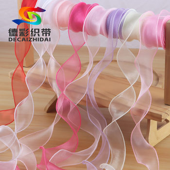 10 yards bag plain fishtail yarn with flower gift packaging diy handmade floral cake packaging wave ribbon