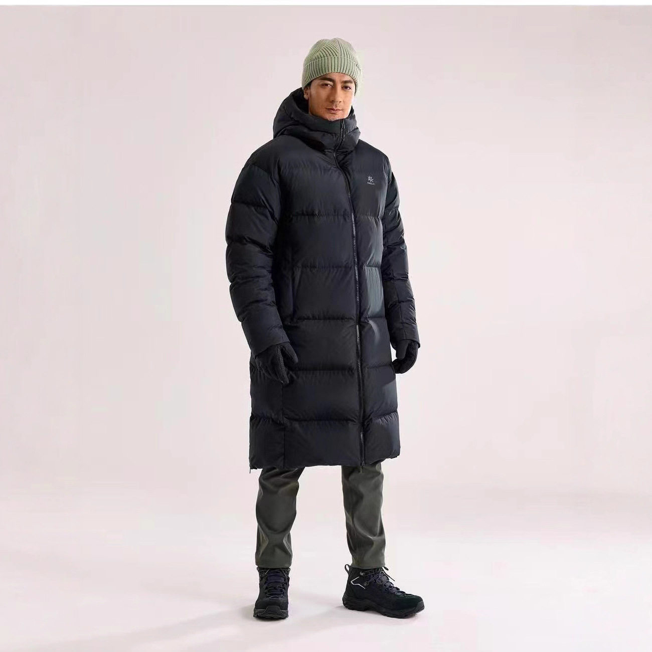 Kaiajiale Stone Outdoor Mountaineering Long down Jacket for Men and Women, Thickened for Warmth and Cold Resistance, Over-The-Knee 800 Fill Power Goose down Jacket