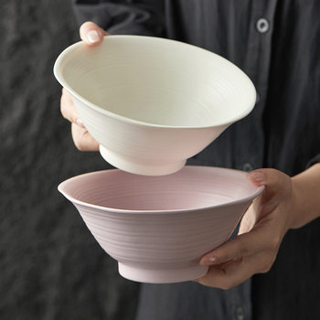 Ceramic hat noodle bowl household noodle bowl cream wind ramen bowl soup bowl high color value noodle bowl factory wholesale