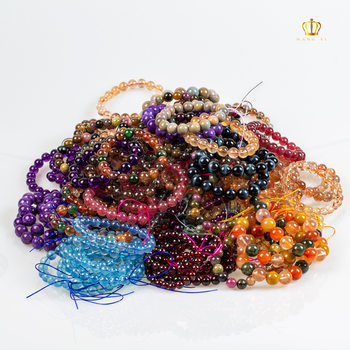 Wangyi Handmade Live Broadcast Exclusive Natural Strawberry Crystal Garnet Amethyst Hair Crystal Tourmaline Bracelet Pendant