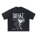 Washed black regular loose fit short sleeves