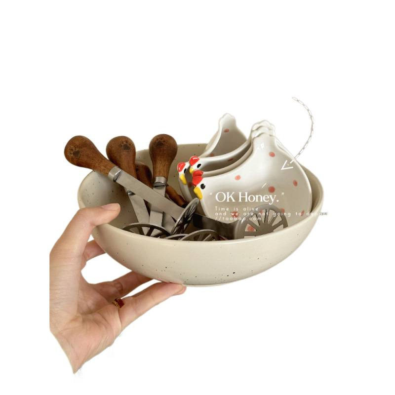 European-Style Ink Splash Bowl, Ins Underglaze Colored Ceramic Deep Soup Plate, Large Fruit Household Curry Rice Omelette Rice Soup