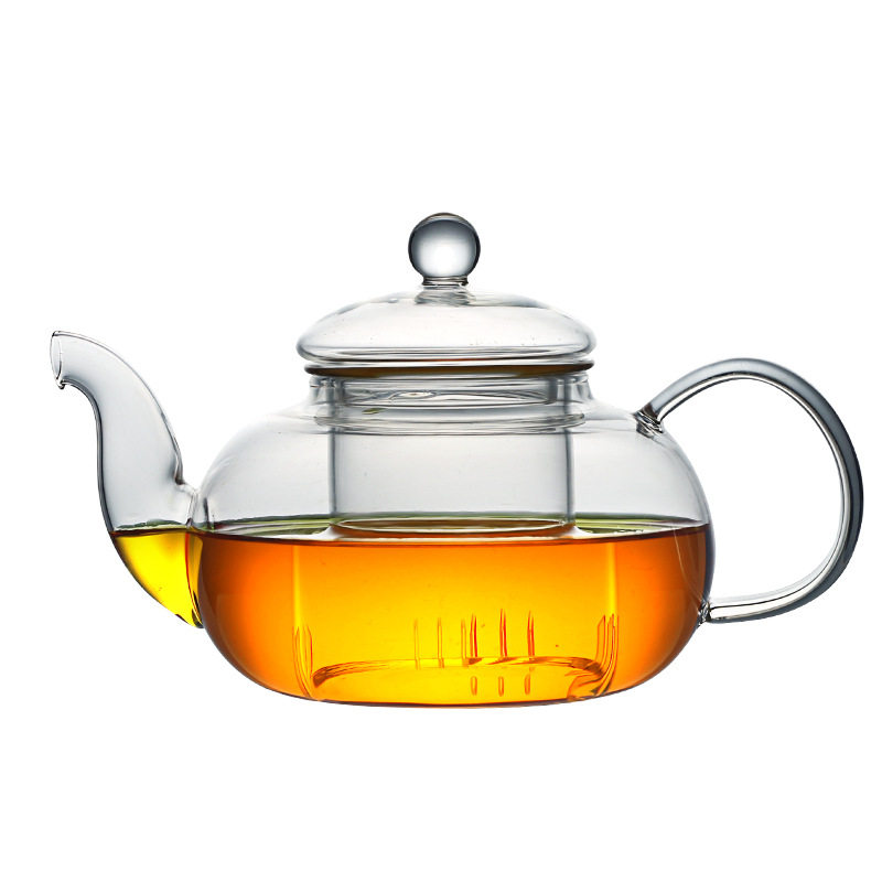High Borosilicate High Temperature Resistant Transparent Glass Flower Teapot with Filter Liner Soaking Teapot Household Electric Pottery Stove Teapot