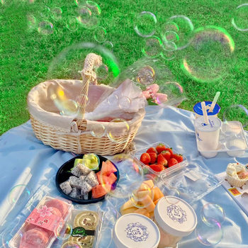 Wicker rattan bamboo grass woven vegetable basket portable storage basket egg fruit gift basket pastoral large and small picnic basket