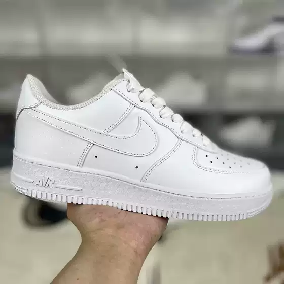 Pure White Air Force One First Layer Cowhide AF1 Black Samurai All White Classic Low-top White Shoes Couple's Sports Sneakers