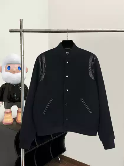 Correct version SLP wind spell sheepskin thread tide brand Y high version men's and women's wool close woven baseball suit jacket jacket