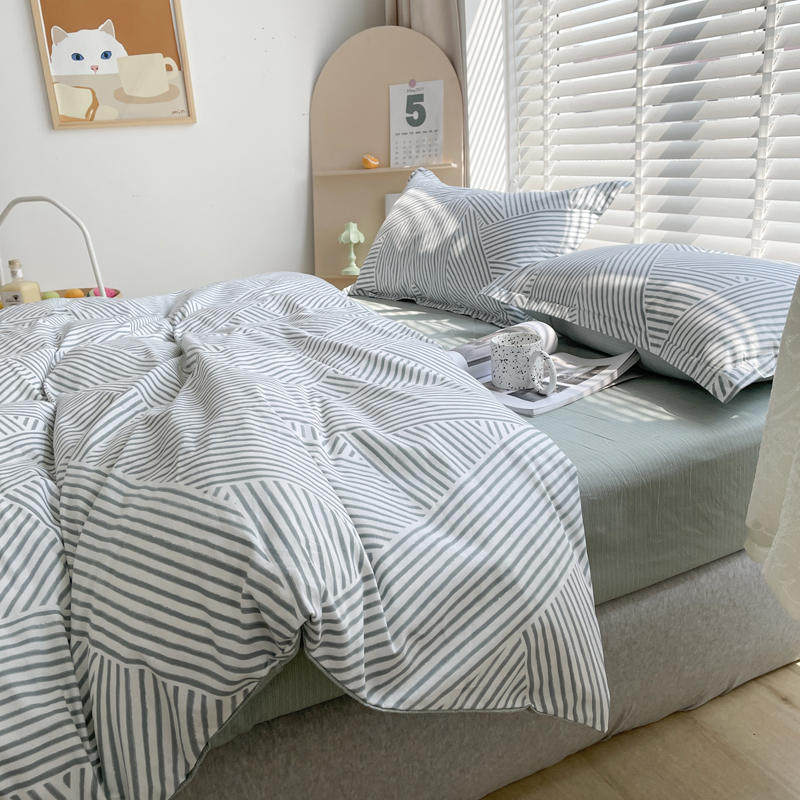 Autumn and Winter All-Cotton Xiaohongshu Floral Four-Piece Set 100% Pure Cotton for Guesthouses, Hotels, Dormitories Wholesale Fresh and Trendy Ins-Style Set