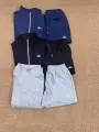 Navy blue zipper hoodie+shorts