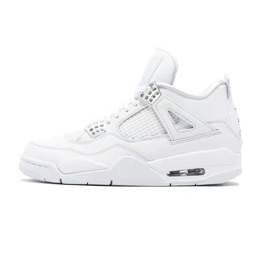 Putian shoes high version wholesale AJ4 black and white cat midnight blue white cement red buckle Joe 4 men and women sports air cushion basketball shoes