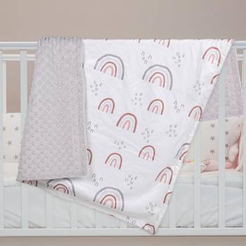 Cross-border Double-layer Bean Blanket Blanket Children's Nap Blanket Air Conditioning Cover Crystal Velvet Bubble Blanket