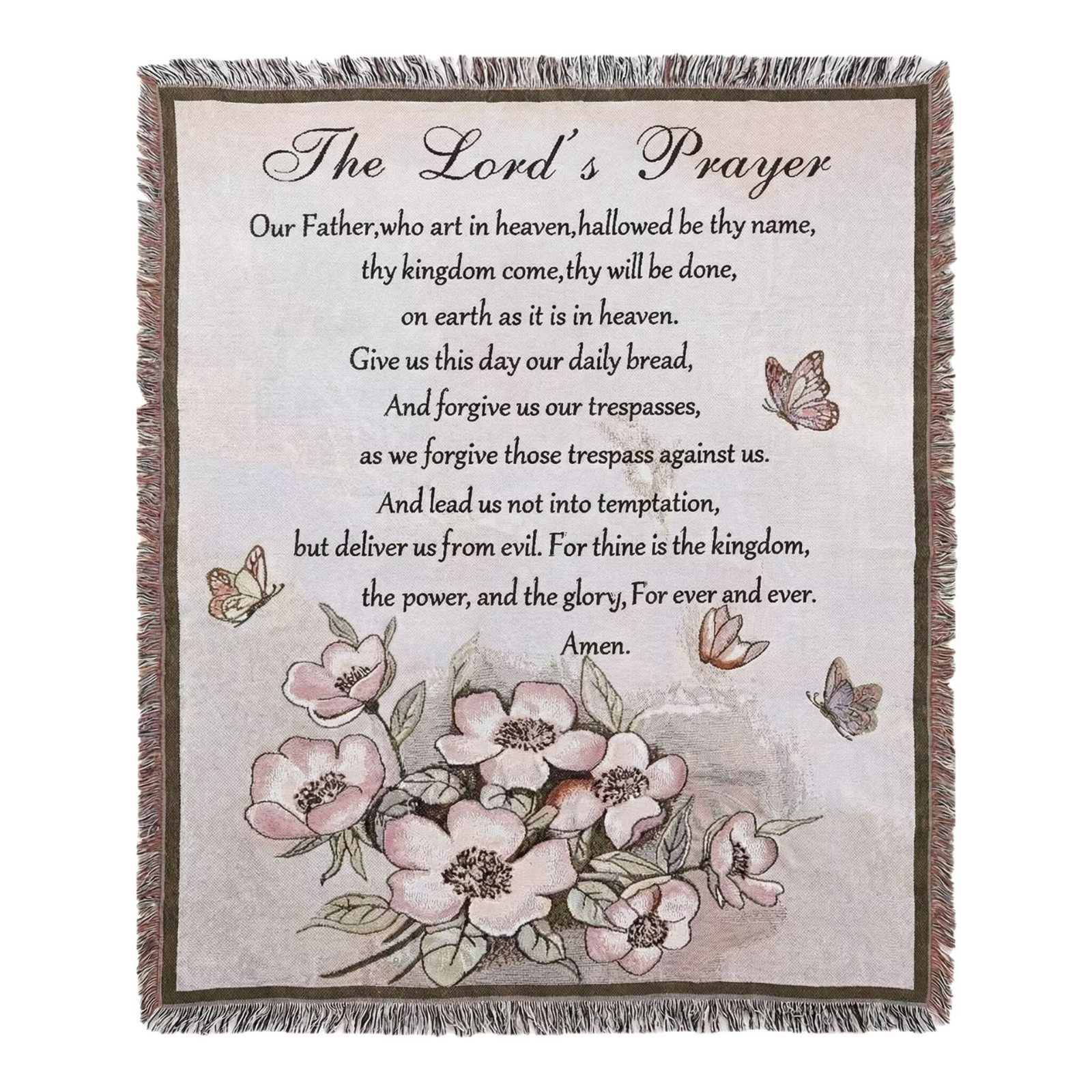 Cross-Border Literary Style Scripture Line Blanket Tapestry Throw Sofa Towel Hanging Cloth Scripture Prayer Blanket Bedside Towel