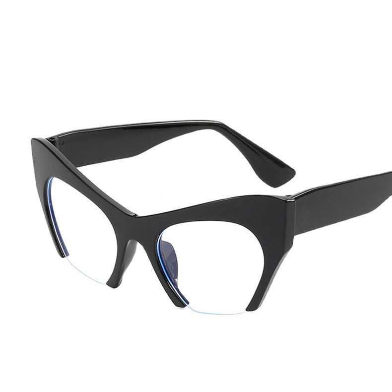 2022 new half-frame anti-blue light plain glasses fashion European and American street shooting Internet celebrity glasses frame fashion retro glasses