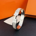 Size 19 wide version 12mm silver + smoke white belt logo h bracelet