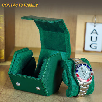 Saffiano Leather Anti-scratch Mechanical Watch Storage Box Hexagonal Portable Handmade Leather Watch Box Collection Box