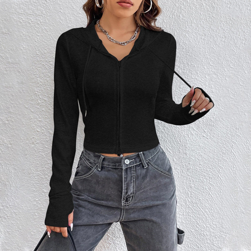 Womens Long Sleeve Zip Up Cardigan Street Style Spring Summer Fashion Trendy Design Wholesale Available