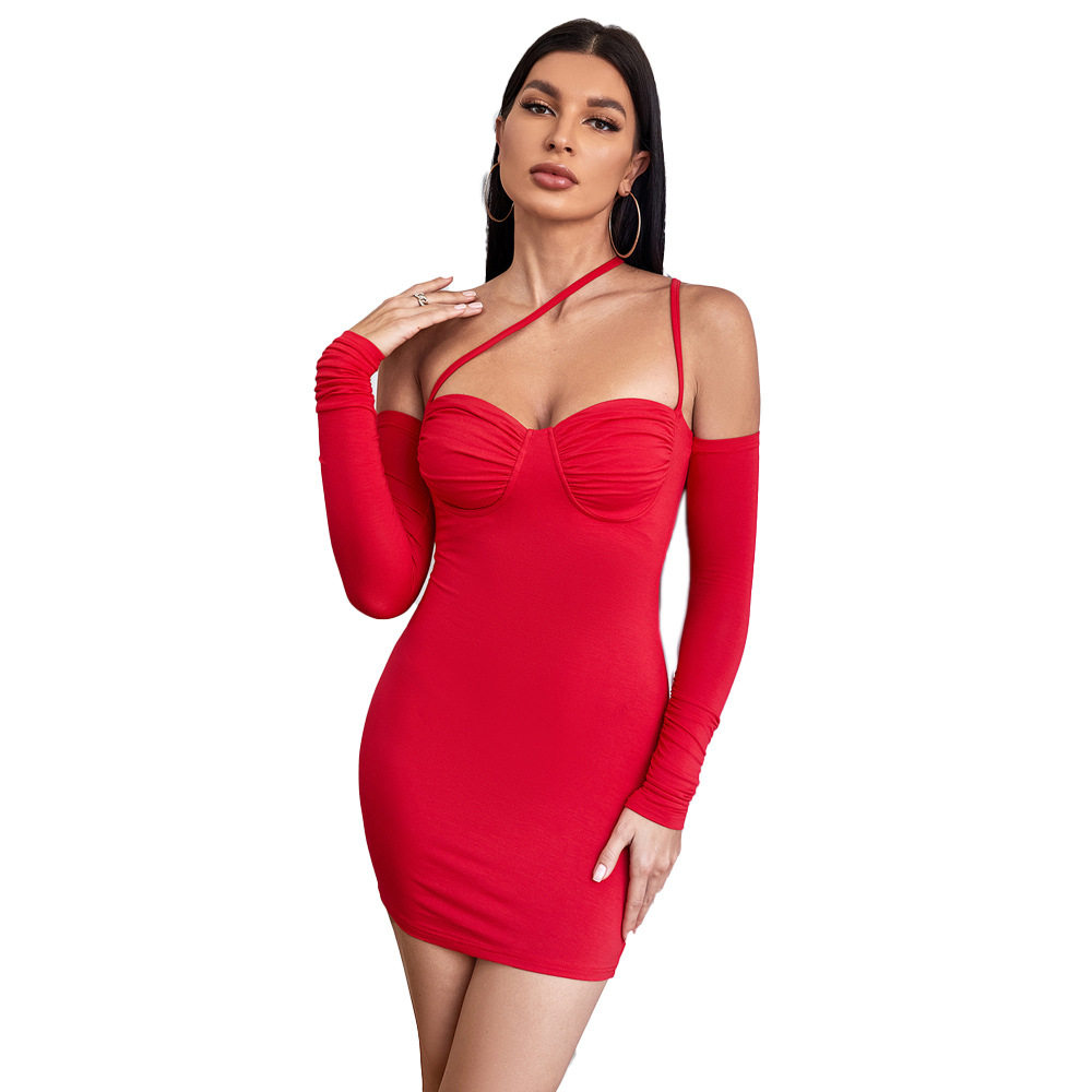 Womens Bodycon Mini Dress Sexy Spaghetti Strap European and American Style Nightclub Party Wear Ready to Ship