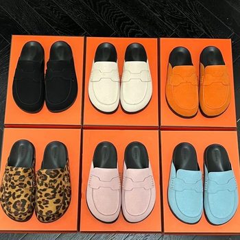 Genuine leather Birkenan shoes women's 2025 new spring thick-soled cork baotou half drag Birkenan shoes wear a generation of hair