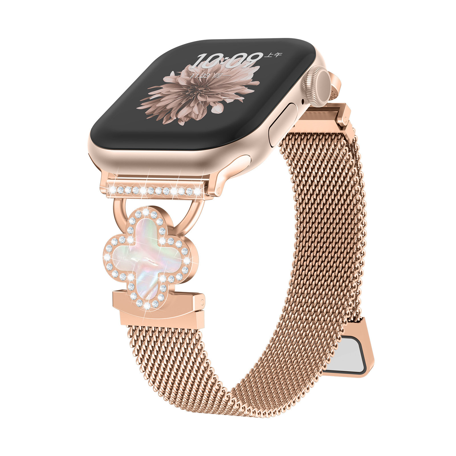 ローズゴールド色の四つ葉のクローバー