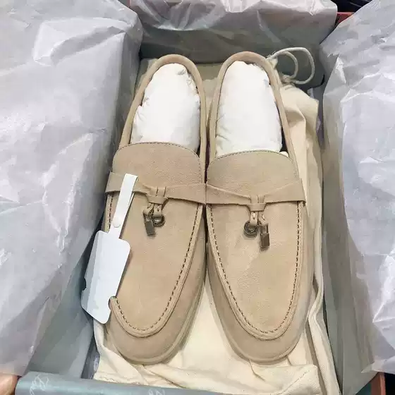 High Version Genuine Leather Beanie Shoes for Men, Old Money Style Soft Sole British Casual Lazy Slip-On Couple Lp Loafers for Women