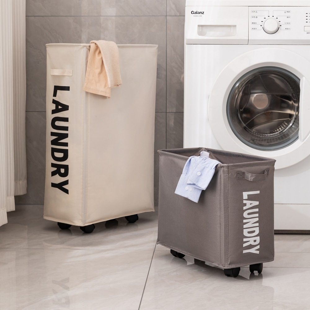 New Folding Storage Basket Large Capacity Roller Skating Dirty Clothes Basket Fabric Household Laundry Blue Durable Storage Storage Box