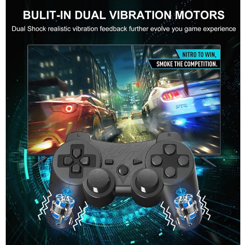 Factory direct supply cross-border hot P3 wireless Bluetooth game handle with shaft double vibration private mold handle technology pattern