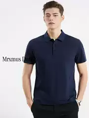 Md Men's Clothing 2026 New High-End Antibacterial Mulberry Silk Polo Shirt Summer Top Breathable Men's T-Shirt Short Sleeves