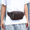 Men's Waist Bag New Top Leather Business Coin Purse Cowhide Waist Bag Large Capacity Yoga Sports Bag Waist Bag
