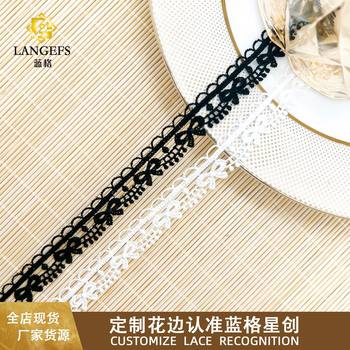 New Black and White Single-Sided Bow 1.5cm Water-Soluble Lace Embroider DIY Clothing Collar Edge Accessories Lace