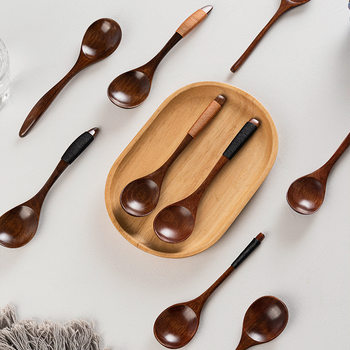 Creative nanmu spoon Chinese tableware honey spoon jam wooden spoon children's small wooden spoon spoon