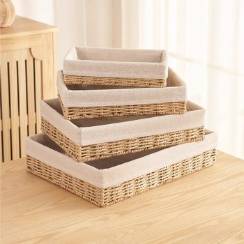 Woven Storage Basket Living Room Rattan Basket Coffee Table Storage Box Super Cheap Rattan Basket Desktop Storage Box Intimates Storage Basket