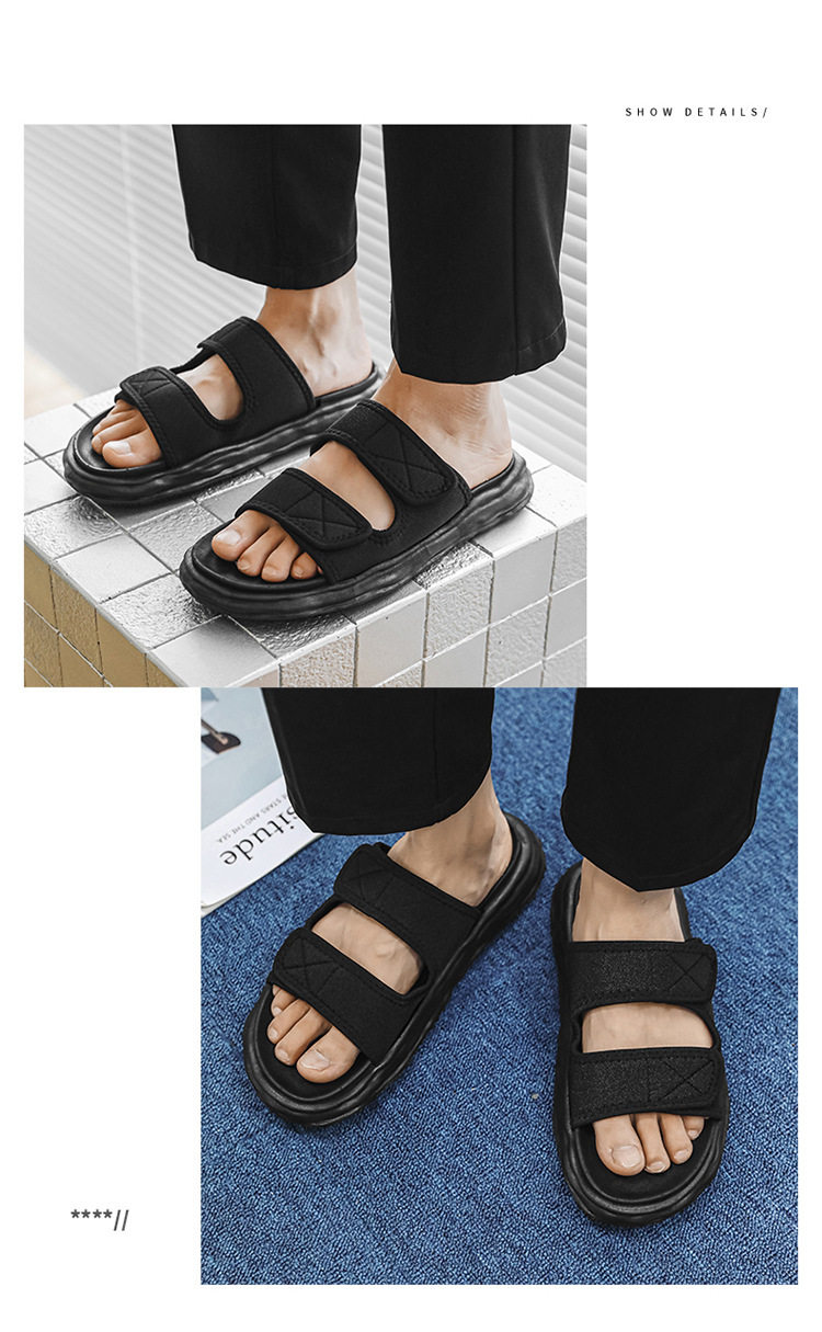 Outwear Men's Simple Comfortable Men's Solid Color Sandals and Slippers Summer Home Bedroom Internet-popular Creative Double Belt Soft Bottom 27 undefined