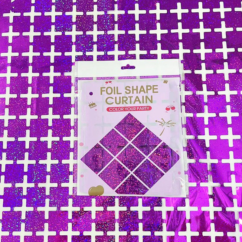 Dot Laser Small Square Rain Silk Curtain Wedding Atmosphere Decoration Props Party Birthday Background Wall