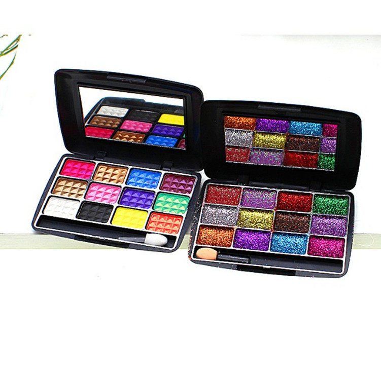 12 Color Band Mirror Eye Shadow Plate Student Sequins Glitter Earth Color Pearlescent Matte Beginner Glitter Eye Shadow