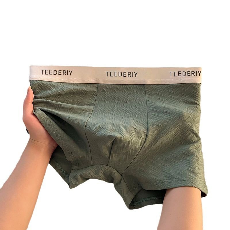 Cotton Men's High Elastic Solid Color Underwear Bacteriostatic Crotch Cotton Breathable Comfortable Boxer Shorts Simple plus size Boxer Shorts