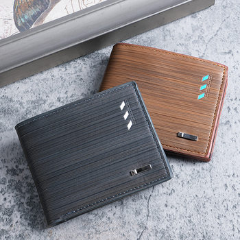 Cross-border supply short wallet men's European and American youth multi-card wallet men's horizontal fashion wallet