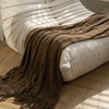 Blanket Solid Color Maillard Style Air Conditioning Blanket Leisure Sofa Blanket B&B Model Room Bedside Blanket Knitted Blanket