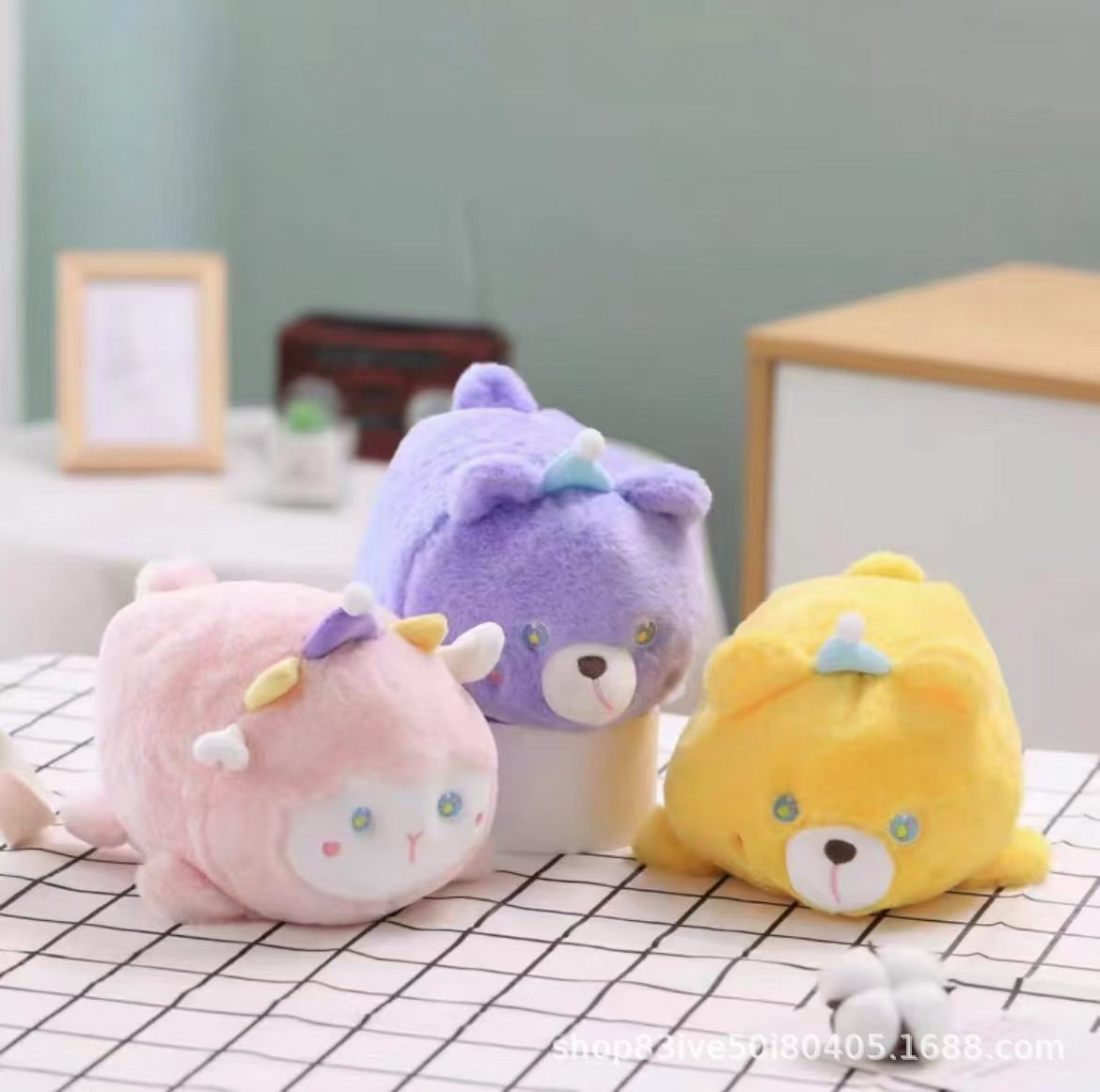 婚礼手抛娃娃8寸毛绒玩具公仔抓机娃娃定制logo