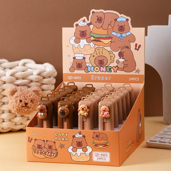 New Kapibara Push-Pull Eraser Cartoon Resin Patch Wipe Clean Eraser Kindergarten Prize Gift